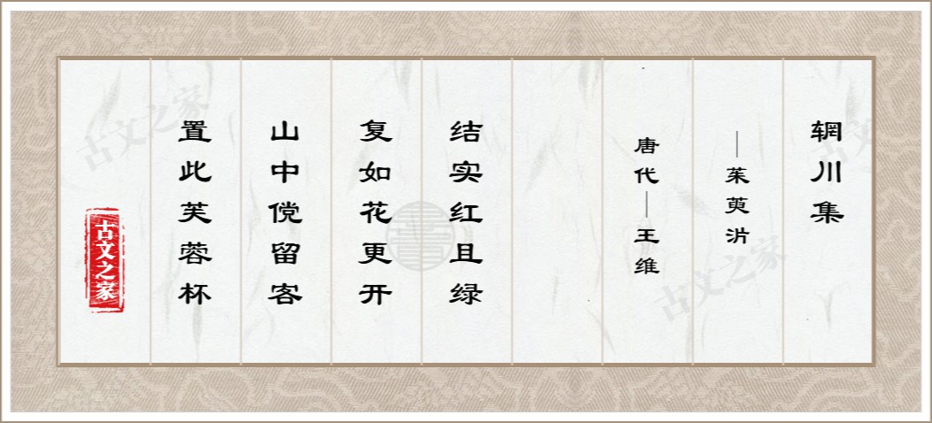 辋川集·茱萸沜