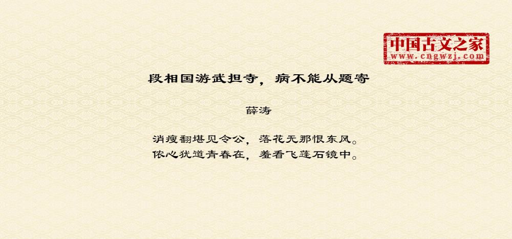 段相国游武担寺，病不能从题寄