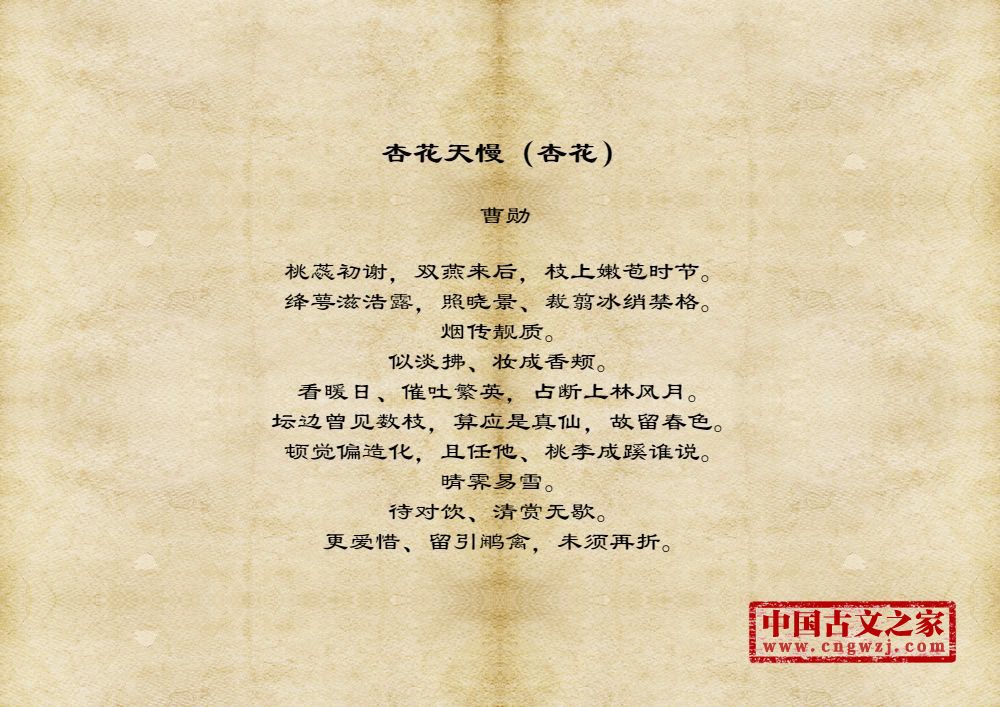 杏花天慢（杏花）