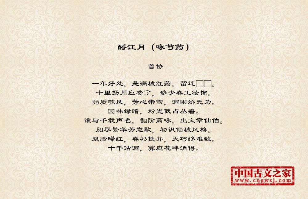 酹江月（咏芍药）