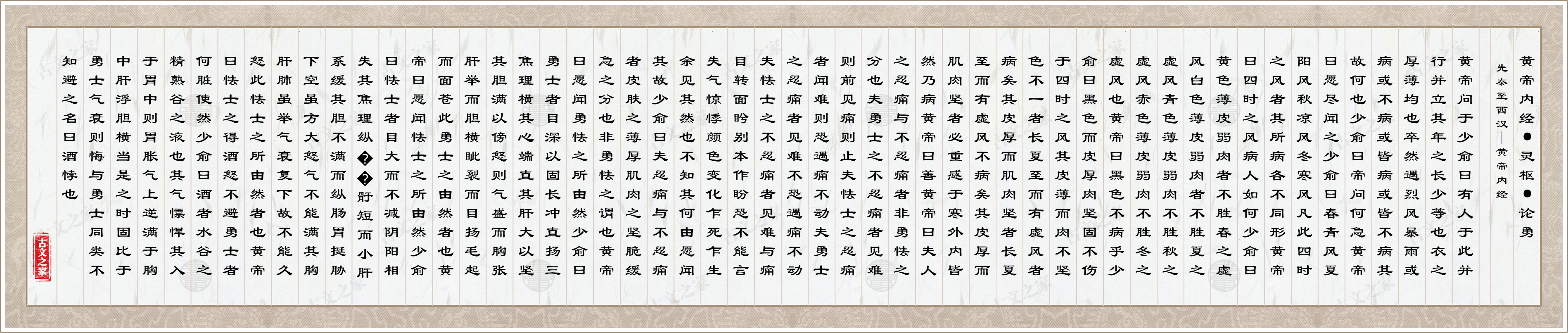 黄帝内经·灵枢·论勇