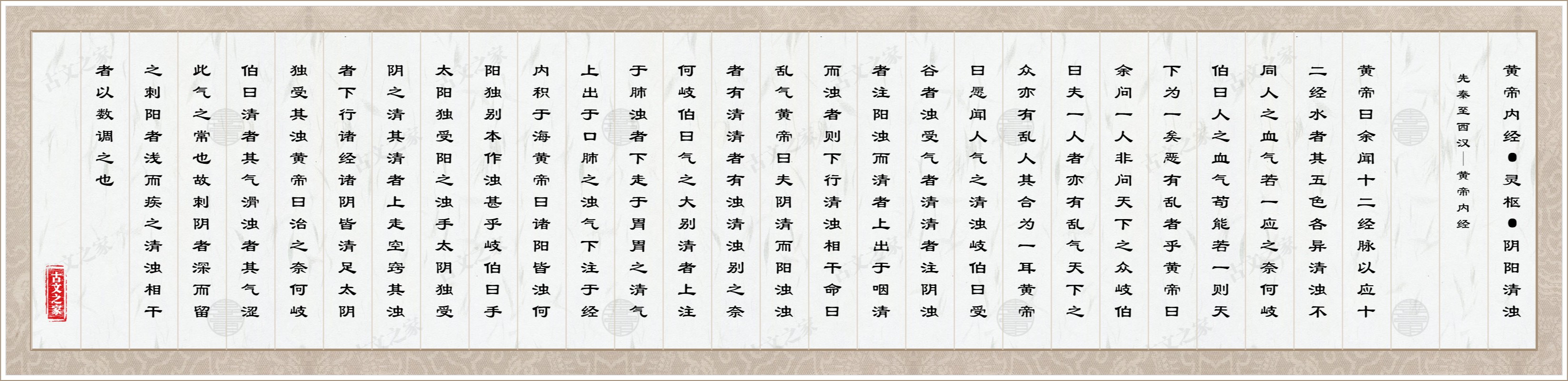 黄帝内经·灵枢·阴阳清浊图片