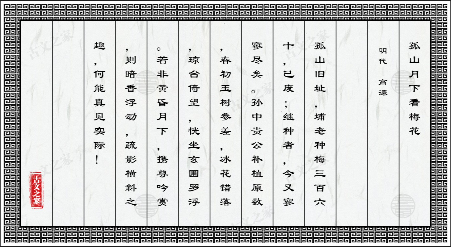 孤山月下看梅花